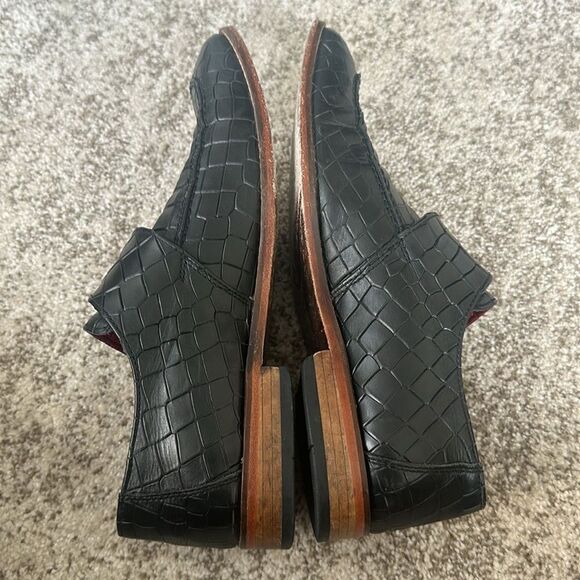 S.Baker Black Men’s Crocodile Dress Shoes 39 - Picture 9 of 12